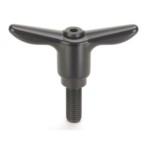 Morton Adjustable Handle, T-Handle Design, Cast Zinc, 1/2"-13 x 1.97" Steel External Thread, 3.62" Handle Diameter TH-309